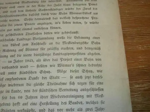 Eisenbahn Mecklenburg 1863 , alte Akte Sternberg , Wismar , Grevesmühlen , Stettin , Wittenberge Angermünde !!
