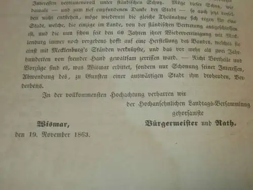 Eisenbahn Mecklenburg 1863 , alte Akte Sternberg , Wismar , Grevesmühlen , Stettin , Wittenberge Angermünde !!