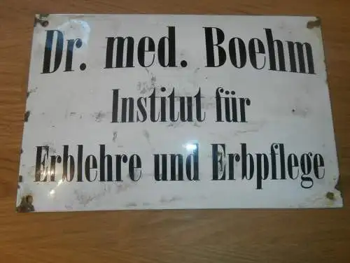 original Emailschild - Forschungsinstitut - Dr. med Boehm - Alt Rehse , ca. 30x20 cm !!!