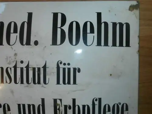 original Emailschild - Forschungsinstitut - Dr. med Boehm - Alt Rehse , ca. 30x20 cm !!!