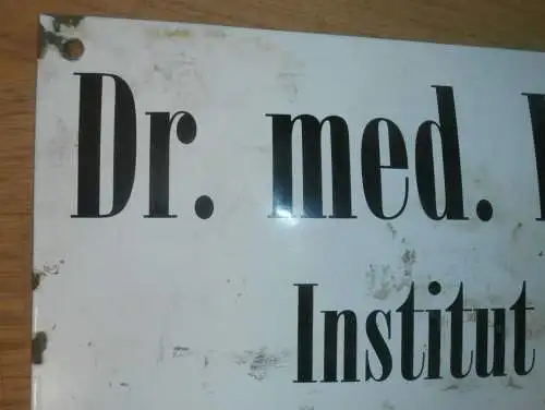 original Emailschild - Forschungsinstitut - Dr. med Boehm - Alt Rehse , ca. 30x20 cm !!!