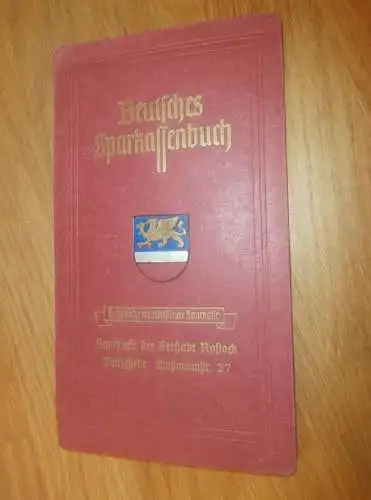 altes Sparbuch Rostock , 1942 - 1979 , Erna Joseph geb. Heintze in Rostock i. Mecklenburg , Sparkasse , Bank !!