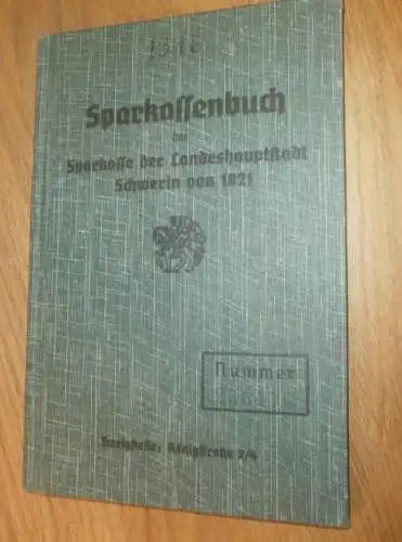 altes Sparbuch Schwerin , 1939 - 1942 , Hedwig Drenckhahn geb. Cornehl in Wismar i. Mecklenburg , Sparkasse , Bank !!