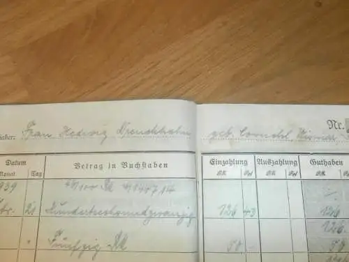 altes Sparbuch Schwerin , 1939 - 1942 , Hedwig Drenckhahn geb. Cornehl in Wismar i. Mecklenburg , Sparkasse , Bank !!