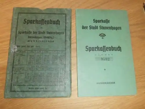 altes Sparbuch Stavenhagen , 1944 - 1945 , Horst Udo Hoff in Stavenhagen i. Mecklenburg , Sparkasse , Bank !!