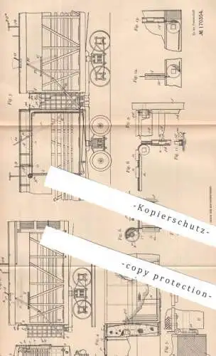 original Patent - Edgar Beresford Gilleland , Harry Herman Heimple , Wichita USA | 1904 | Eisenbahn - Viehwagen | Wagon
