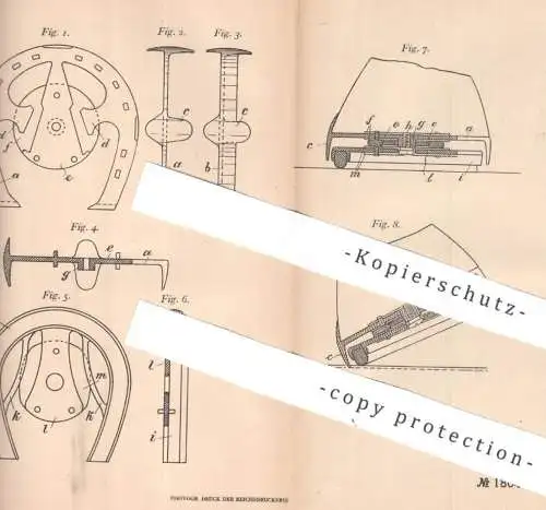 original Patent - Johann Rottkamp , Köln / Rhein | 1906 | Zweiteiliger Hufbeschlag | Huf - Beschlag | Hufen Pferd Tiere