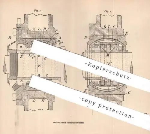 original Patent - Gebr. Sulzer , Winterthur , Ludwigshafen | 1906 | Wellendichtung | Dichtung f. Turbine , Dampfmaschine
