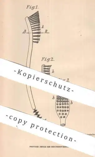 original Patent - Albin Eugen Kuzzer , Dresden | 1906 | Bürste zum Reinigen künstlicher Gebisse | Gebiss Zähne , Bürsten