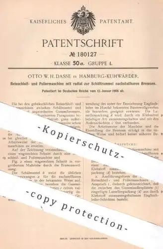 original Patent - Otto W. H. Dasse , Hamburg | 1906 | Reisschleifmaschine & Poliermaschine | Polieren , Schleifen