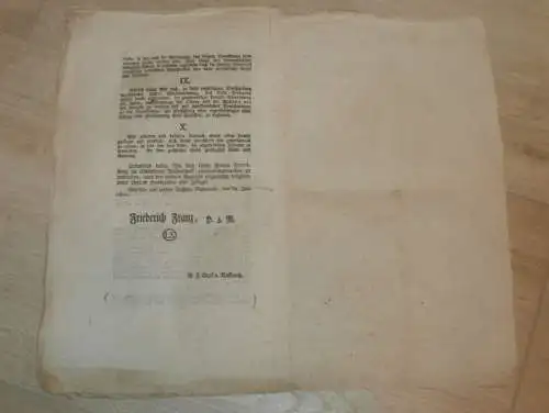 original Dokument - Friedrich Franz - Patent-Verordnung Mecklenburg , 1800 , Dienstboten , Polizei , Stargard , Rostock