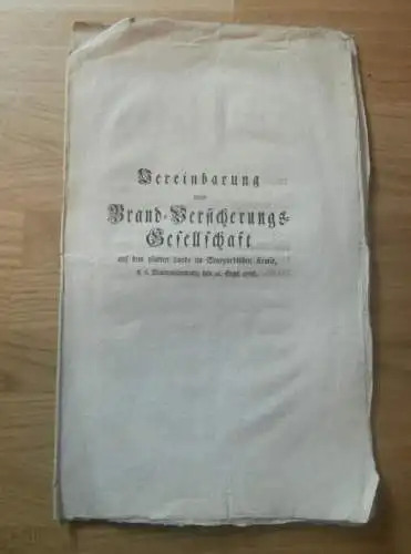 alte Akte , Brand-Versicherung Neubrandenburg 1766 , Stargard i. Mecklenburg , Neustrelitz , Adel , Feuer , extrem rar !