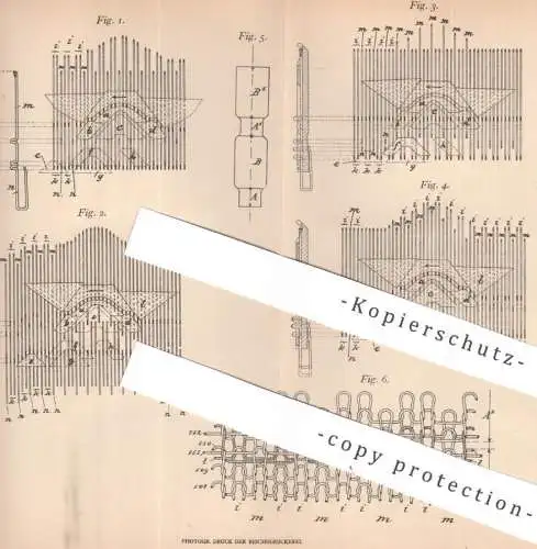 original Patent - Fa. G. F. Grosser , Markersdorf / Leipzig | 1906 | aneinander hängende Strickwaren auf Strickmaschine