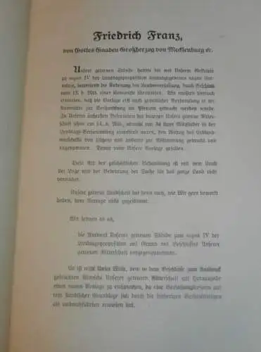 Änderung der Verfassung in Mecklenburg , 1912 , alte Akte , Landtag , Ritterschaft , Schwerin , 5 Seiten !!!