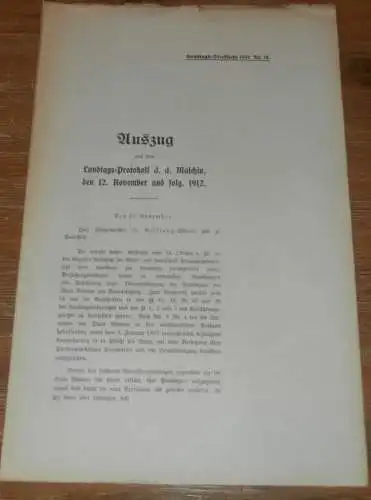 Versammlung  von Ritterschaft und Adel ,1912 in Malchin , Landes-Protokoll Stadt Wismar , Mecklenburg  !