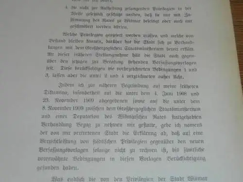 Versammlung  von Ritterschaft und Adel ,1912 in Malchin , Landes-Protokoll Stadt Wismar , Mecklenburg  !
