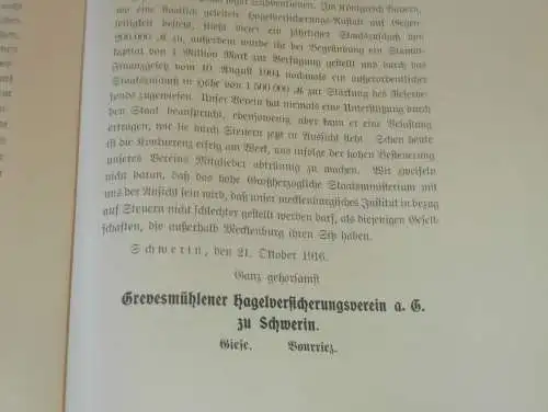 Einkommensteuer in Mecklenburg , 1913 , alte Akte , Molkerei Rostock , Versicherung Grevesmühlen , 46 Seiten !!