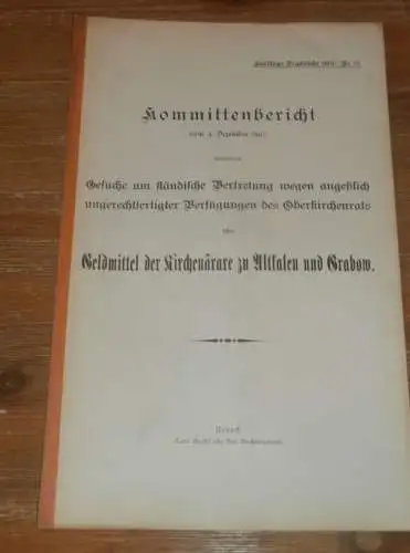 Gelder für Kirche Altkalen und Grabow i. Mecklenburg , 1907 , alte Akte , Alt Pannekow , Teterow , Sternberg , 19 Seiten