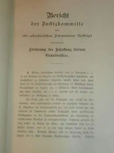 Schaffung von Grundbesitz i. Mecklenburg , 1907 , Siedler , Ritter- und Landschaft , Sternberg , 9 Seiten !!!