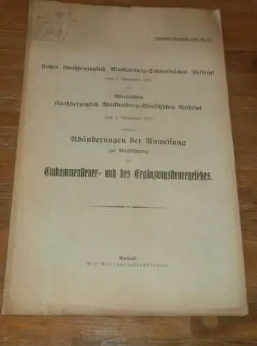 Steuern in Mecklenburg , 1912 , alte Akte , Landrat , Neustrelitz , Schwerin , 11 Seiten !!!