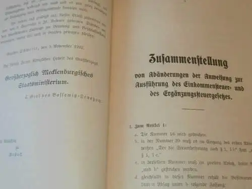 Steuern in Mecklenburg , 1912 , alte Akte , Landrat , Neustrelitz , Schwerin , 11 Seiten !!!