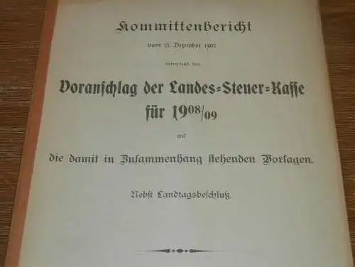 Landes-Steuer-Kasse in Mecklenburg , 1907 , alte Akte , Landrat , Schulden , Polizei , Sternberg , 23 Seiten !!!
