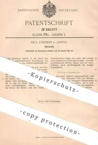 original Patent - Paul Steinert , Leipzig | 1911 | Karussell | Ringelbahn | Segeltuch , Matte , Matten , Hängematte !!