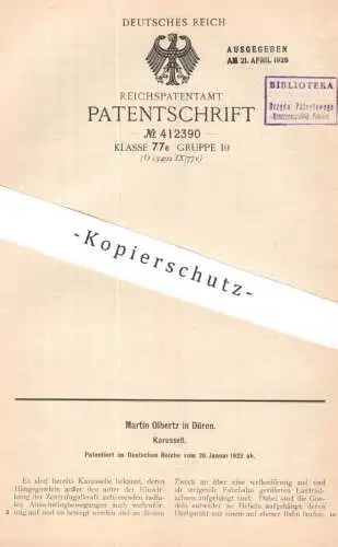 original Patent - Martin Olbertz , Düren | 1923 | Karussell | Schausteller , Rundbahn , Bahn , Spielzeug , Jahrmarkt