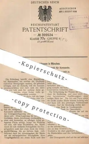 original Patent - August Altmann , München | 1923 | Bank , Sitz , Sitzbank für Karussell | Schausteller , Rundbahn Bahn