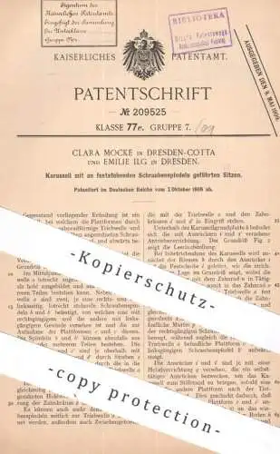 original Patent - Clara Mocke , Dresden / Cotta | Emilie Ilg , Dresden | 1908 | Karussell | Rundbahn , Ringelbahn , Sitz