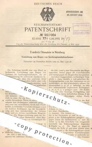 original Patent - Friedrich Ottenstein , Nürnberg | 1930 | Biegen von Spielzeug - Eisenbahnschienen | Modell - Eisenbahn
