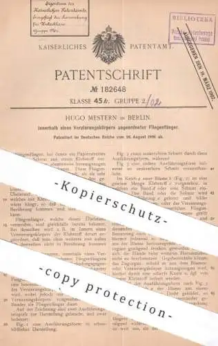 original Patent - Hugo Mestern , Berlin | 1906 | Fliegenfänger inkl. Dekoration | Insektenfänger | Leim Insekten , Blume