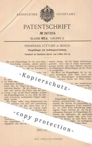 original Patent - Ferdinand Lüttgen , Berlin | 1913 | Fliegenfänger zum Aufhängen | Insektenfänger | Leim , Insekten