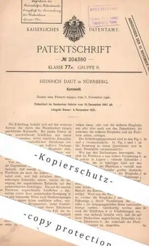 original Patent - Heinrich Daut , Nürnberg | 1907 | Karussell | Ringbahn | Bahn , Ringelbahn | Schausteller