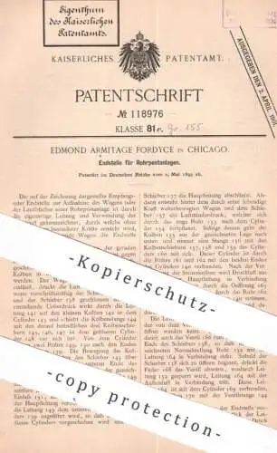 original Patent - Edmond Armitage Fordyce , Chicago , USA | 1899 | Endstelle für Rohrpostanlagen | Rohrpost , Post