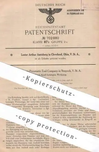 original Patent - Chicago Pneumatic Tool Company , New York , USA | Lester Arthur Amtsberg , Cleveland , Ohio | Werkzeug