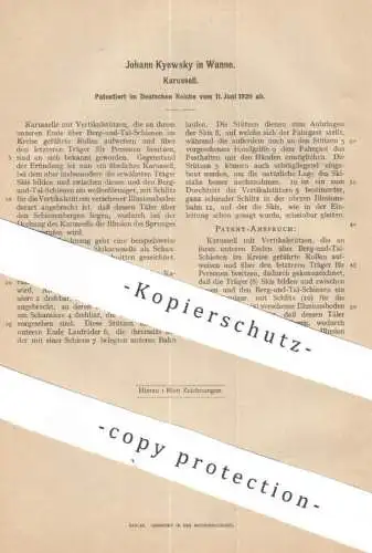 original Patent - Johann Kyewsky , Wanne | 1920 | Karussell für Volksbelustigung | Rundbahn | Schausteller