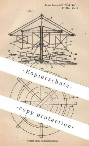 original Patent - Martin Lieberum , Dortmund | 1921 | Karussell mit sich drehenden Ringen | Rundbahn , Bahn