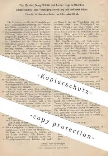 original Patent - Paul Kaisler , Georg Schötz , Lorenz Hayd , München | 1919 | Karussell mit drehbarer Bühne | Rundbahn