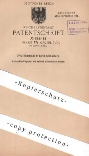 original Patent - Fritz Hildebrand , Berlin / Schöneberg | 1920 | Flachfiguren mit Gliedern | Spielzeug - Figuren !
