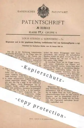 original Patent - Louis Steiner , Sonneberg , Thür. | 1916 | Spielzeugfiguren | Spielzeug - Figuren | Modell , Modellbau