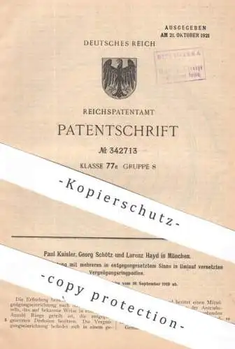 original Patent - Paul Kaiser , Georg Schötz , Lorenz Hayd , München | 1919 | Vergnügungseinrichtung + Motor | Karussell