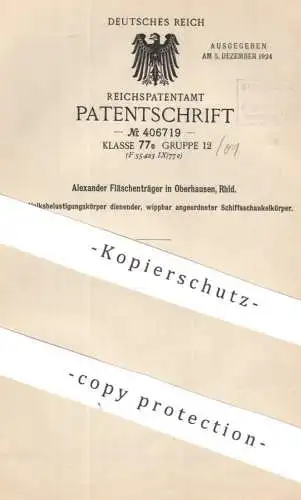 original Patent - Alexander Fläschenträger , Oberhausen | 1924 | Schiffsschaukelkörper | Schiffsschaukel , Karussell