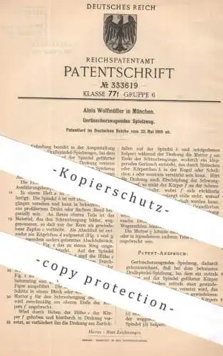 original Patent - Alois Wolfmüller , München | 1919 | Geräuscherzeugendes Spielzeug | Spindel , Marionette