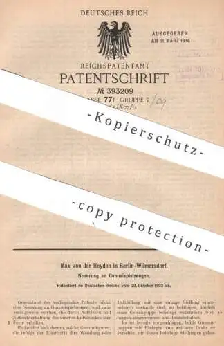 original Patent - Max von der Heyden , Berlin Wilmersdorf | 1922 | Gummispielzeug | Gummi , Kautschuk , Spielzeug