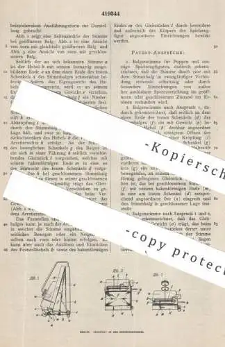 original Patent - Otto Gans , Walterhausen , Thüringen | 1924 | Balgenstimme | Stimmbalg , Balg , Puppe , Puppen , Ton