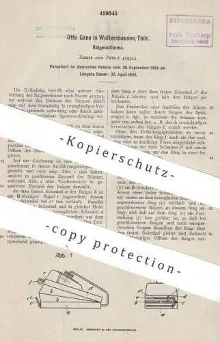 original Patent - Otto Gans , Walterhausen , Thüringen | 1924 | Balgenstimme | Stimmbalg , Balg , Puppe , Puppen , Ton