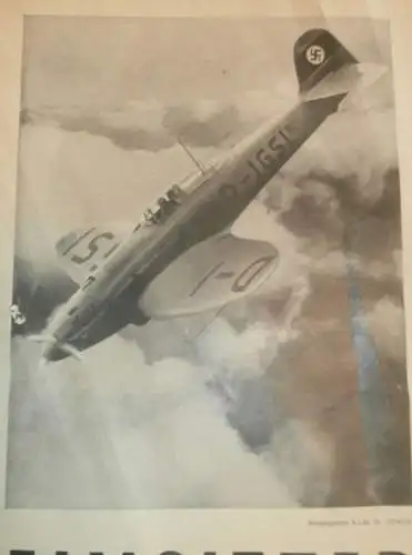 Jagdeinsitzer Heinkel , 1938 , Plakat / Poster - Flugzeugwerke Rostock , Reklame , Flugzeug , extrem RAR , Deleu , Bosch