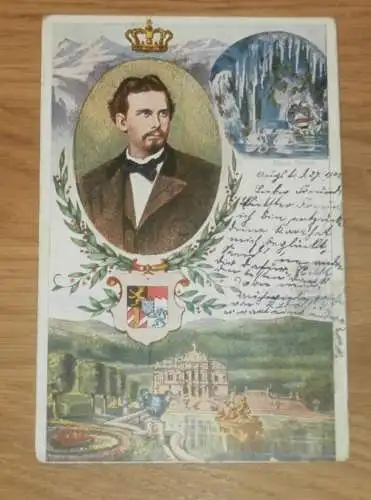 alte AK - Schloss Linderhof b. Ettal , 1902 , Ansichtskarte !!