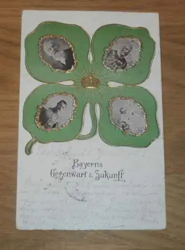 alte AK - Bayerns Gegenwart & Zukunft , 1902 , Persönlichkeiten , Adel , Ansichtskarte !!